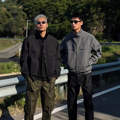 美式立领飞行夹克男秋季潮牌痞帅高级感工装外套硬汉风短款骑兵服