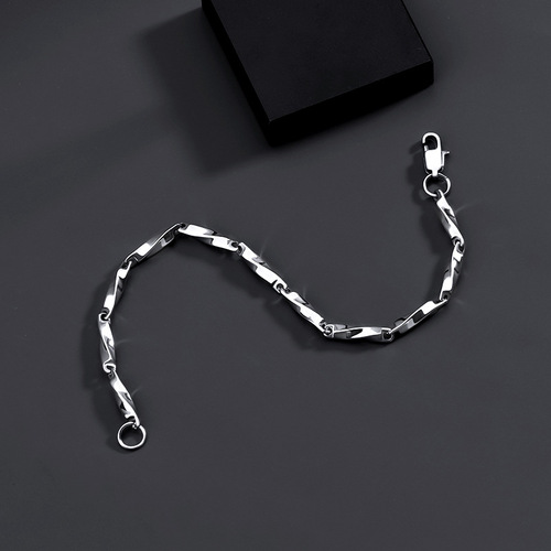 Mobius titanium steel bracelet men's diamond-shaped non-fading new niche high-end simple and versatile women's accessories jewelry