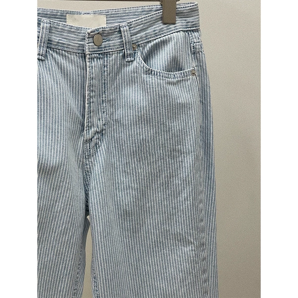 Blue and white striped jeans
