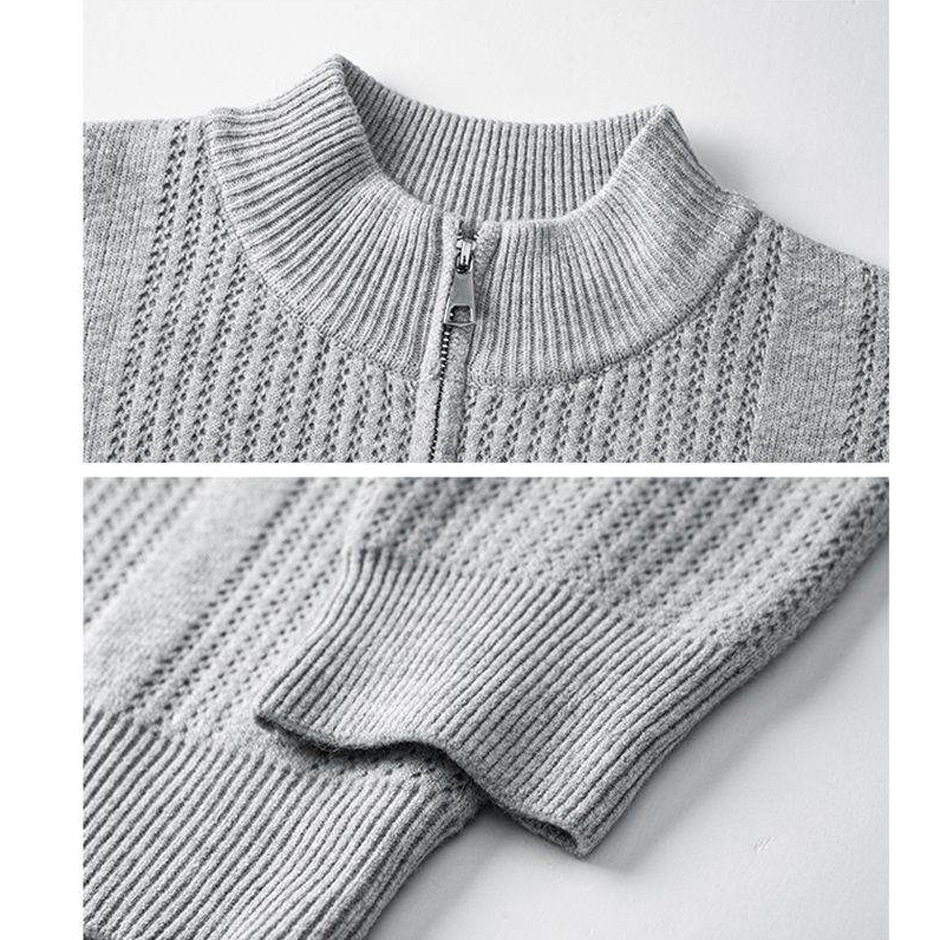 Explosiones transfronterizas de tamaño europeo de gran tamaño de cuello cardigán chaqueta jersey suéter hombre viejo dinero negocio otoño invierno fábrica al por mayor