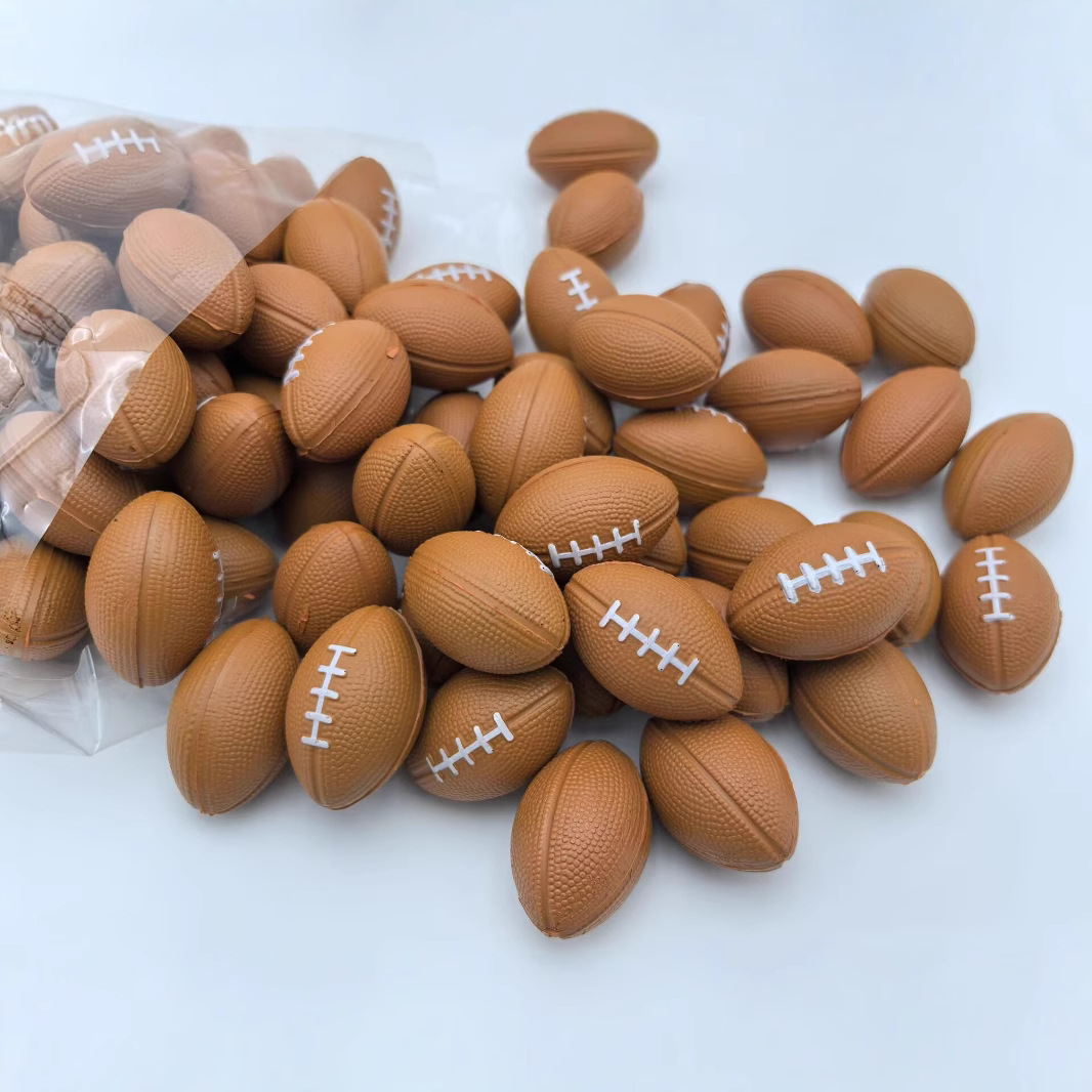 Amazon Cross Border Mini 3cm Rugby Kindergarten Sponge Solid Decompression Bounty Ball Pressure Rugby