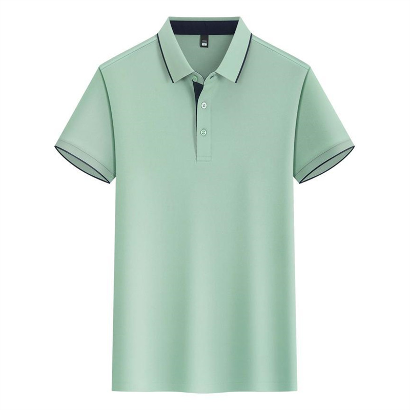 Polo de solapa de color a juego, ropa de trabajo personalizada, camiseta de manga corta transpirable, camisa publicitaria, mapa de impresión, borde de cinturón bordado