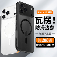 适用iPhone17PROMAX手机壳瓦楞磁吸防滑条苹果17磨砂防摔保护套16