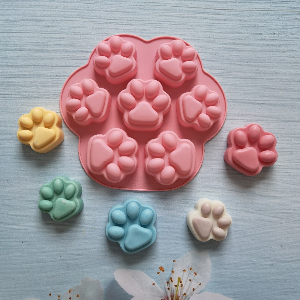 7 garras de gato 230 molde de silicona pastel helado pudín molde de postre jabón utensilios