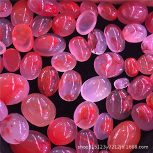 天然南红戒面 冰飘南红椭圆形戒指 平底素面南红蛋形镶嵌包珠批发