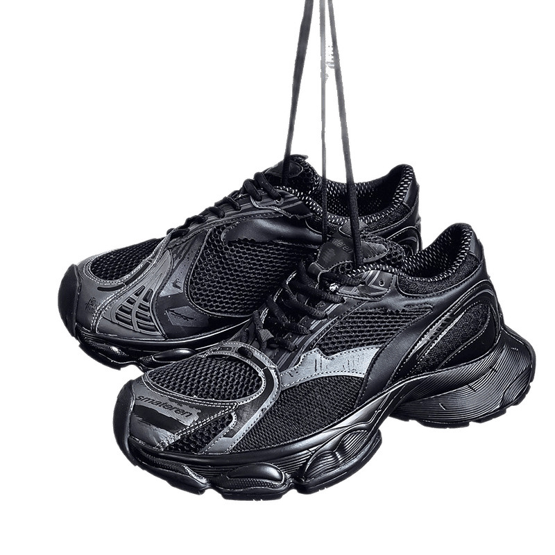 2025 otoño nuevo estilo de suela gruesa aumento de los zapatos de papá hombres transpirables zapatos de red casuales tendencia de moda zapatos deportivos en nombre del cabello