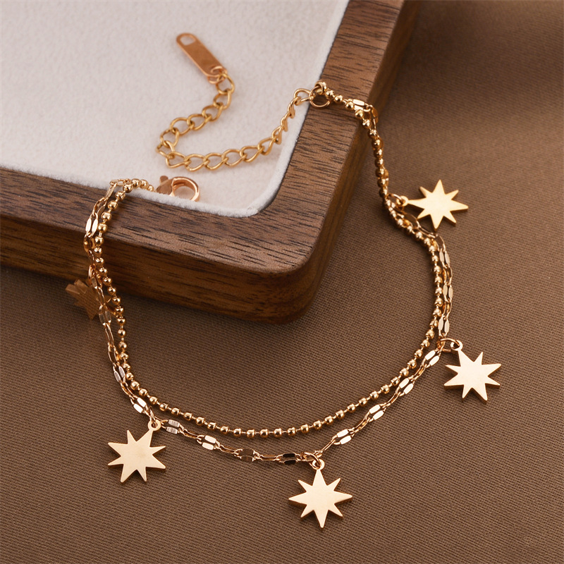 Joyas transfronterizas europeas y americanas Pulsera de acero de titanio de todo fósforo Versión coreana del temperamento bohemio Pulsera de acero de titanio que no se desvanece Joyería femenina