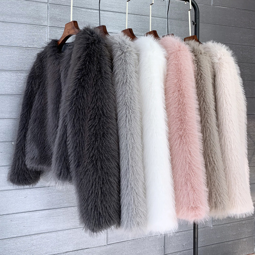 Large size women's imitation fur toka coat Korean style solid color women's short fur coat fox fur manufacturer direct sale