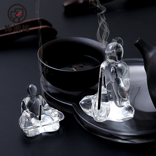 Zen enlightenment incense insert creative glass household incense tea ceremony room aromatherapy standing incense ornaments backflow incense tea ceremony accessories