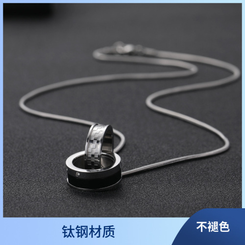 ins necklace European and American men's trendy hip-hop titanium steel pendant niche design men's necklace decoration accessories wholesale