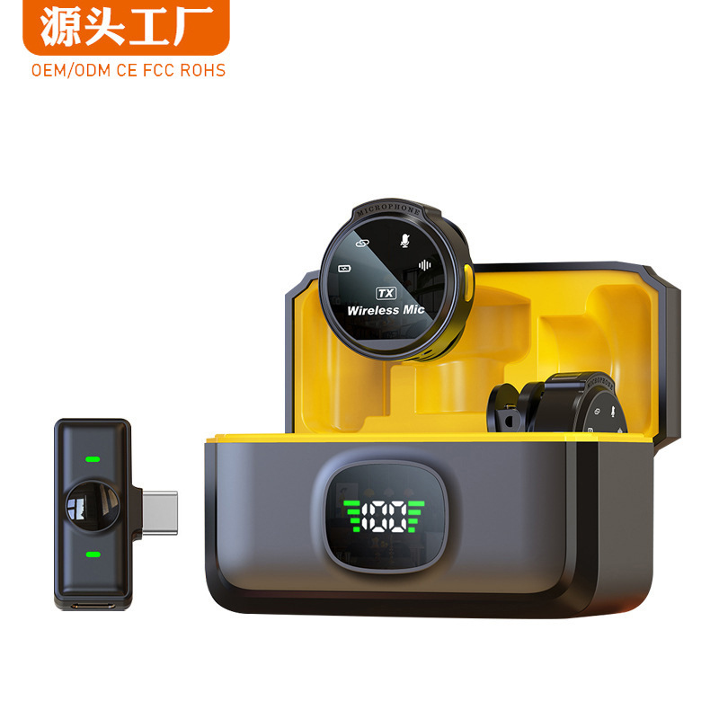 New Wireless Lavalier Microphone with Digital Display Charging Box Live Video Recording Noise Reduction Radio Microphone Mini Microphone New Wireless Lavalier Microphone with Digital Display Charging Box Live Video Recording Noise Reduction Radio Microphone Mini Microphone