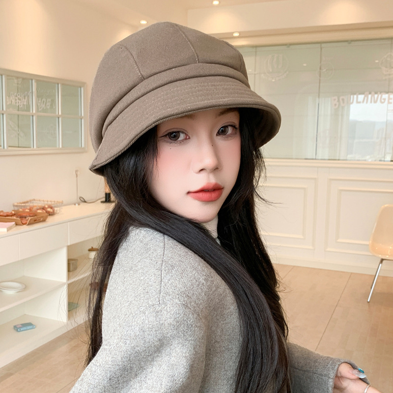 百搭英伦风云朵贝雷帽秋冬季时尚休闲防风保暖帽日系显脸小帽子女|undefined