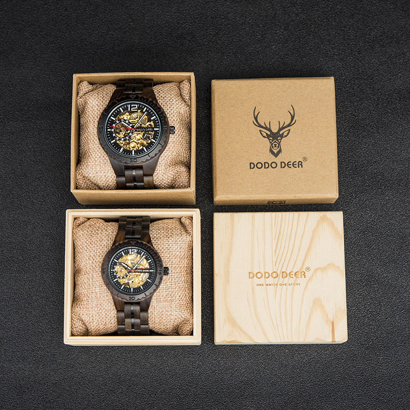 DODO DEER men's watch brand wooden mechanical watch female hollow-out wholesale Japanese Amazon foreign trade