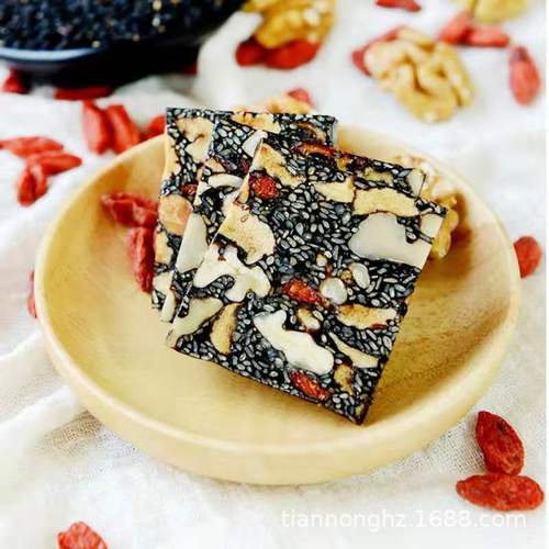 Walnut, wolfberry and donkey hide gelatin cake wholesale bulk middle-aged and elderly food health black sesame cake snack red date walnut cake