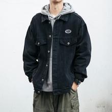 日系复古牛仔外套男士秋冬潮流宽松加厚工装夹克情侣百搭休闲上衣