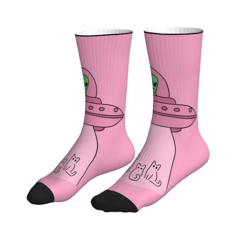 Pod Printed Cross-Border Barbie Pink Alien Cat-Sucking Mid-Calf Socks Pod Printed Cross-Border Barbie Pink Alien Cat-Sucking Mid-Calf Socks