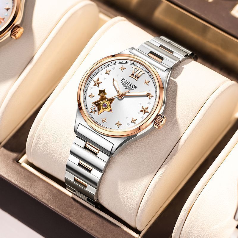 Authentic Gypsophila Real Diamond Watch Women's Watch Trendy Waterproof Fully Automatic Mechanical Watch Luminous Women's Watch