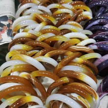 批发纯天然玛瑙玉髓紫冰糖白色红色花纹黄冰多种颜色紫罗兰手镯