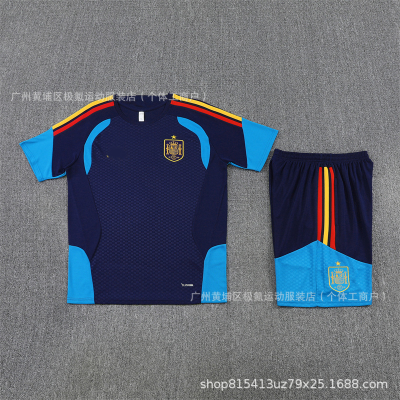 Real Madrid fútbol entrenamiento traje de mangas cortas París Napoli camiseta del Barça Inter bolsillo de doble cremallera