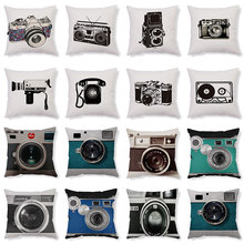 简约北欧风抱枕ins风相机图案样板房客厅沙发靠垫床头抱枕套