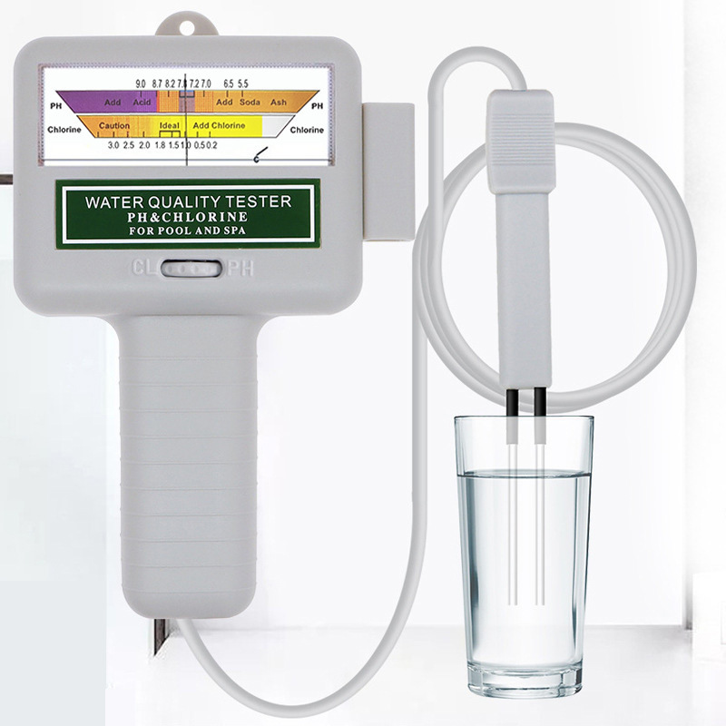 二合一ABS家用余氯检测仪水质分析仪游泳池spa总氯PH值双针测试笔