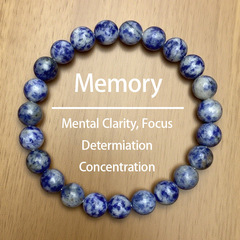 temu希音TK跨境爆款手链 蓝纹玛瑙手串 天然石手链Beads Bracelet