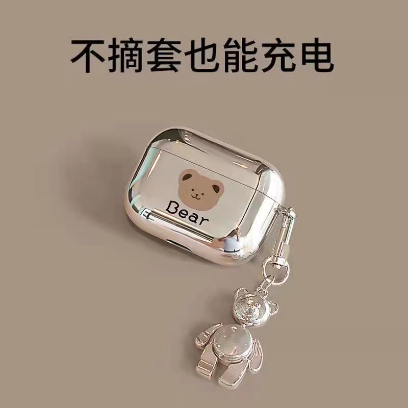 Чехол для AirPods с электрогальническим покрытием и подвеской