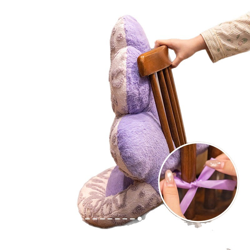 Cojín Acolchado Integrado con Forma de Flor de Felpa para Silla de Oficina