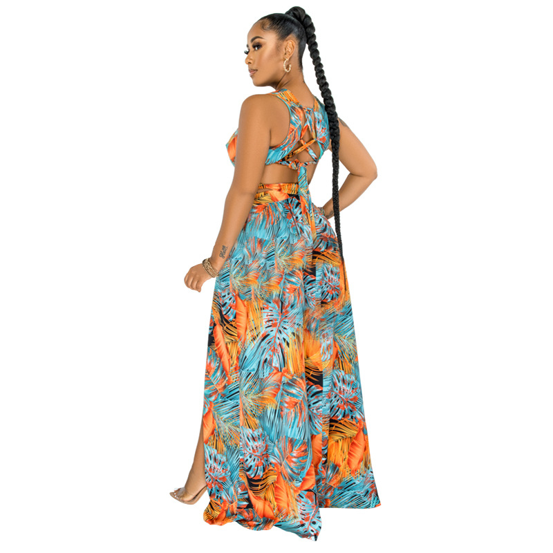 New Fashion Print Sexy Sling Dress nihaostyle clothing wholesale NSCYF68166