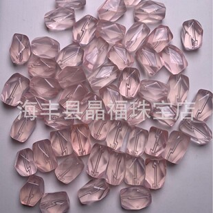 Natural Pink Crystal Bracelet Accessories, Crystal Transparent Pink Crystal Through-Hole Bracelet with Beads Wholesale