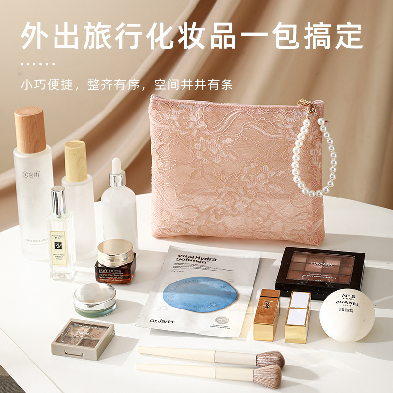 Bolsa de maquillaje de encaje de estilo nacional bolsa de lavado bolsa de viaje bolsa de almacenamiento bolsa de almacenamiento bolsa de cambio llave de teléfono móvil portátil bolsa