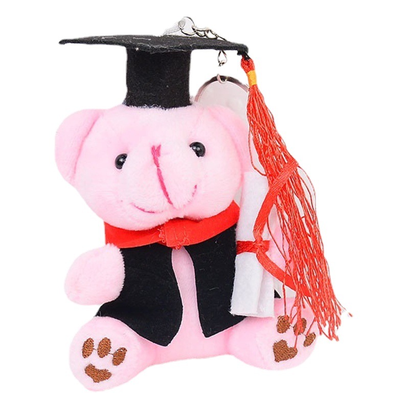 Lindo doctor oso muñeca de peluche colgante creativo estudiante mochila accesorios llavero grab máquina muñeca regalo femenino