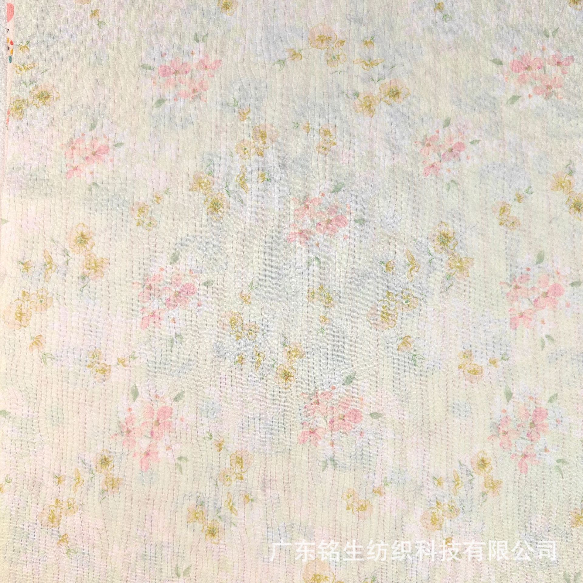 主打时光对角提花 数码印花 现货提花布料 针织女装家居服面料