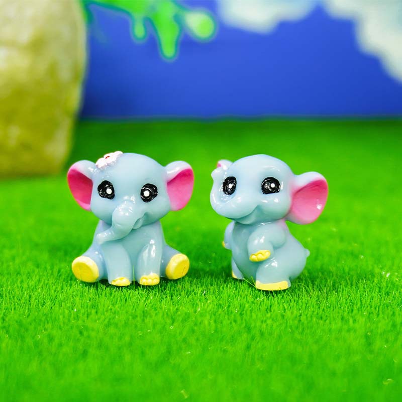 Lindo elefante resina pequeño animal adorno micro paisaje jardinería decoración de paisajismo de bricolaje nuevo mini elefante púrpura