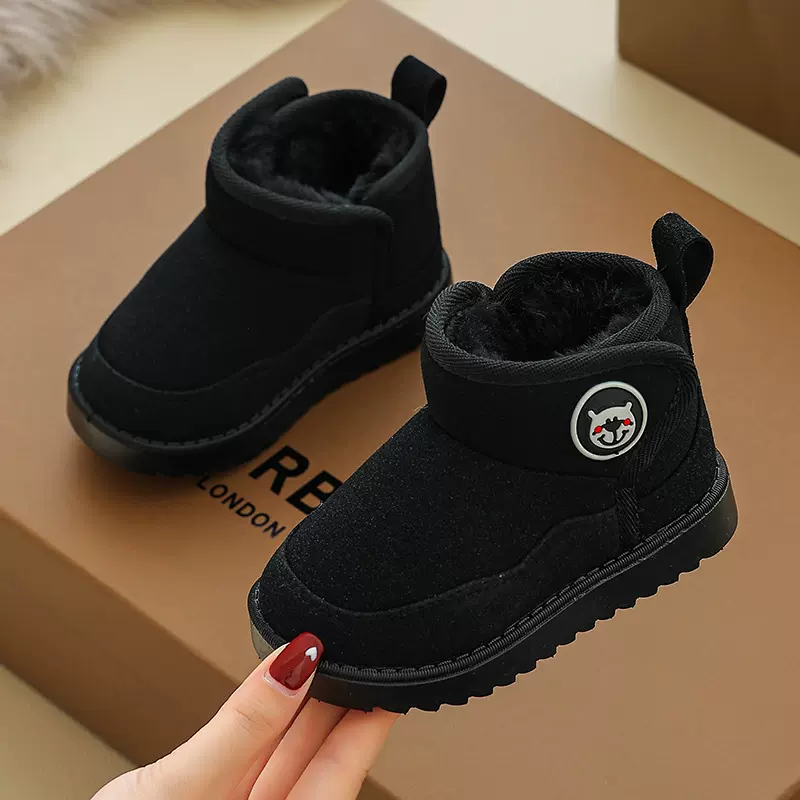 儿童雪地靴2024冬男童加绒加厚短靴女童雪地棉中小童宝宝棉鞋冬靴
