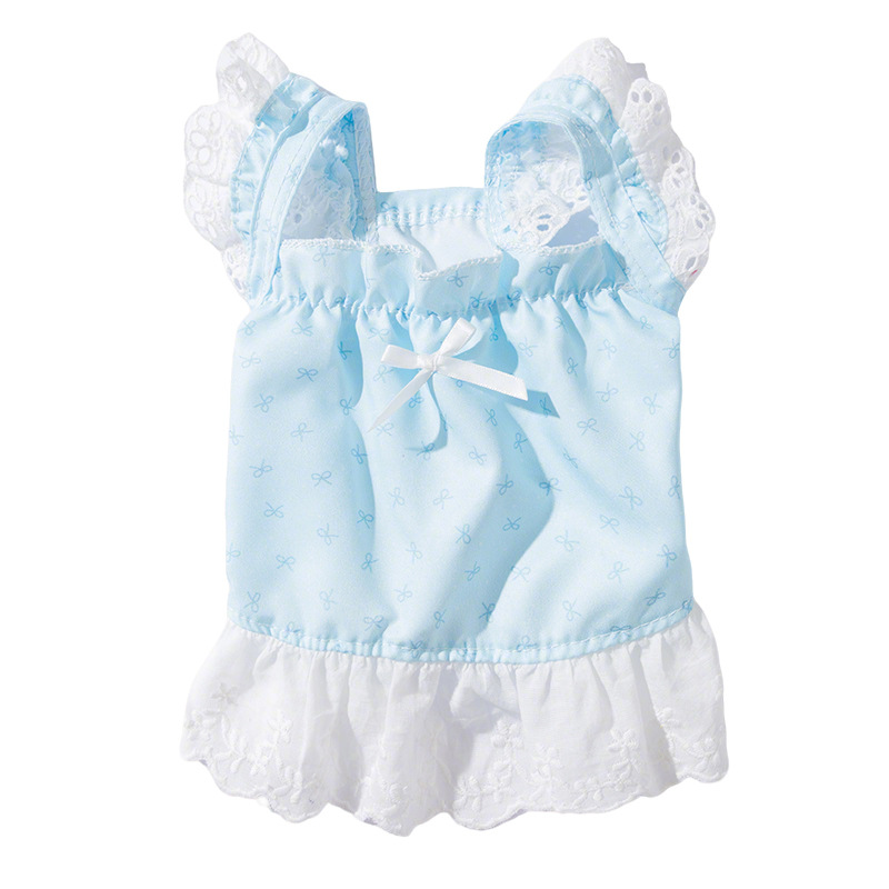 Primavera y verano perros de encaje vestido de princesa con ojos llenos de mariposa vestido de cabina de ciprofone gato pequeño perro ropa de mascotas