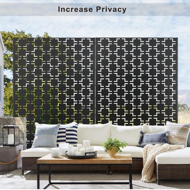 Metal al aire libre de pie asiento pantalla patio decoración panel de fondo patio cubierta balcón porche panel de decoración