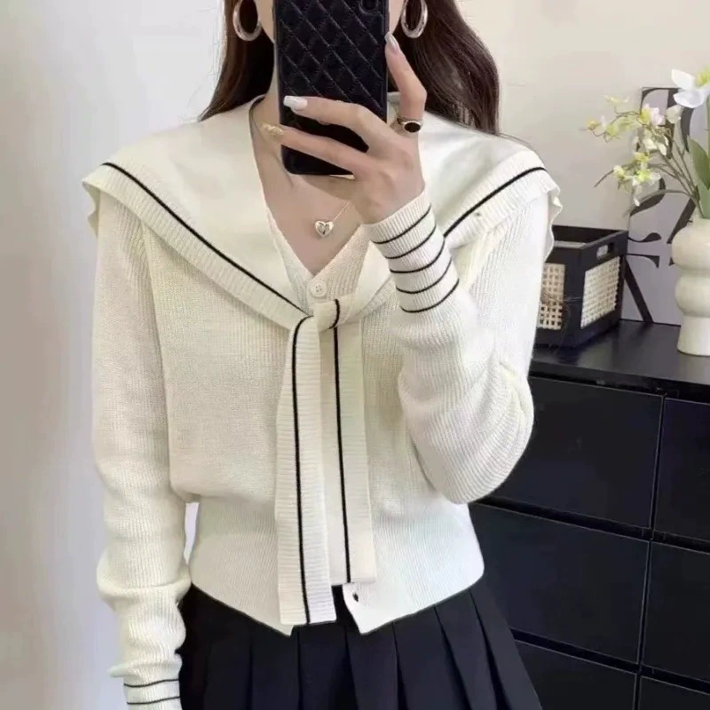 Плащ, кардиган, длинный рукав, набор в Navy, свитер, стиль Chanel, западный стиль