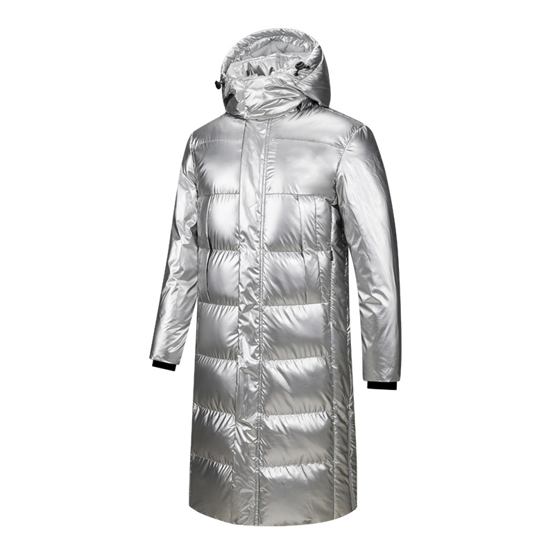 2023 winter sports cotton-padded jacket men's fleece-lined thickened knee-length winter training coat sports training coat