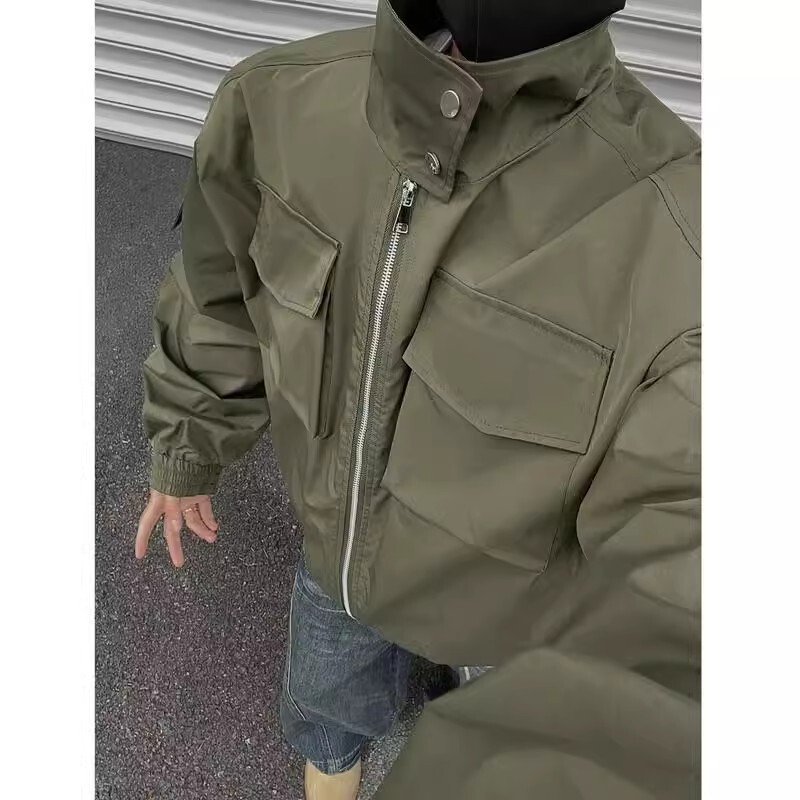 Bomber Light Cavalry Pilot Jacket Men's Spring American Retro Stand Collar Baseball Uniform Short Work Jacket Bomber Light Cavalry Pilot Jacket Men's Spring American Retro Stand Collar Baseball Uniform Short Work Jacket