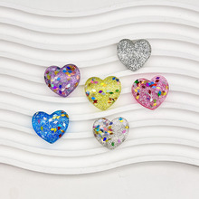 树脂diy彩色亮片爱心饰品配件链条吊坠头饰发夹套盒手工材料批发