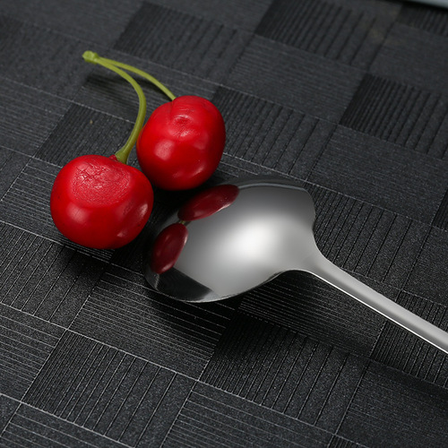 Stainless steel Korean spoon creative long handle spoon household children's rice spoon round head dessert spoon wholesale
