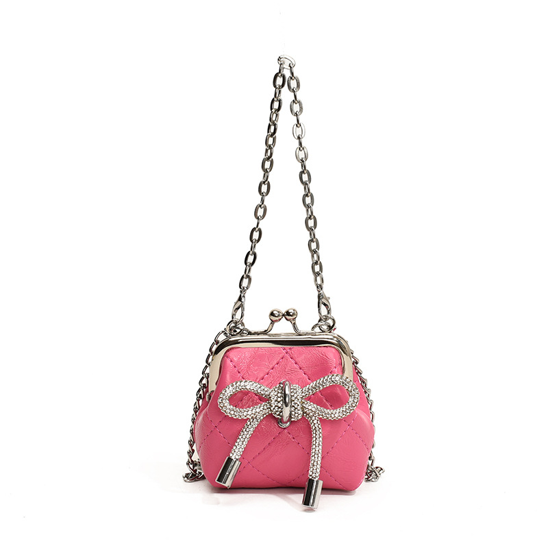 Bolsa de hombro coreana para niñas, arco de diamante de estilo extranjero, abrazadera de abrazadera para niños, nuevo bolso de cadena para niños