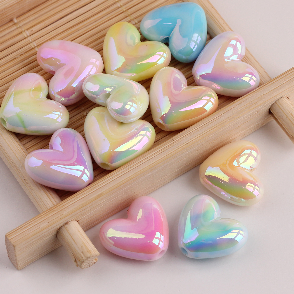 2g Weight Beads Jewelry Making Type DIY Ornament Accessories Classification 1 Piece Quantity Acrylic Material Heart Shape Pattern All Seasons Season Plating Design Simple Style Style 1 Piece Acrylic Heart Shape Beads DIY Ornament Accessories 无