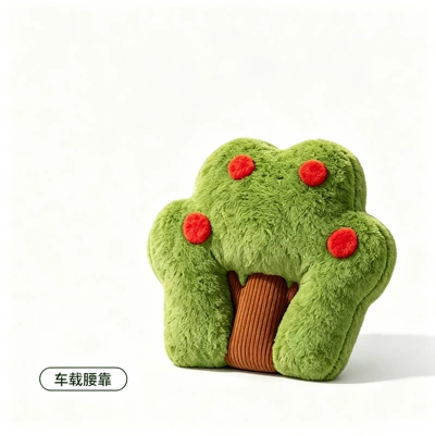 Cute Apple Plush Car Headrest Doll Cushion Apple Tree Lumbar Support Combination Car Neck Pillow