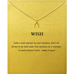 许愿骨ins风亚马逊创意镀金合金锁骨短项链外贸速卖通简约金色