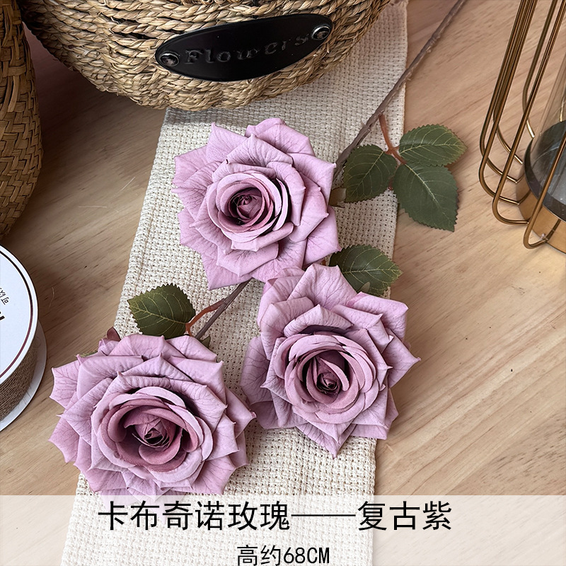 Artificial Rosa sola franela Rosa flor artificial boda decoración del hotel decoración del hogar arreglo de flores flor artificial Rose