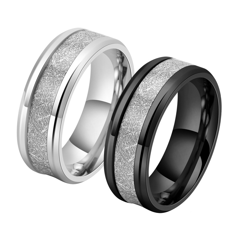 Fashion Geometric Titanium Steel Polishing Rings