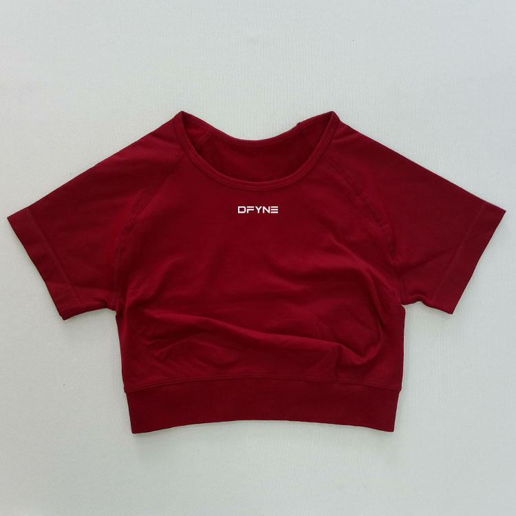 DFYNE Quick Drying Yoga Top For Sports Fitness Slimming Short-Sleeved Moisture Wicking Top_desvips.com