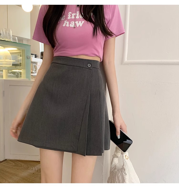 Chân váy bút chì nữ cạp cao dáng bất đối xứng ôm hông tôn dáng — đen chi tiết 4